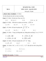 Đề kiểm tra 1 tiết Đại số lớp 9 - Đề 61
