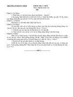 Đề kiểm tra 1 tiết Vật lý 10 Cơ bản có đáp án