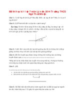 Đề thi học kì 1 lớp 7 môn Lý năm 2014 Trường THCS Ngô Thời Nhiệm