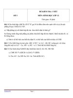 Đề kiểm tra 1 tiết môn Toán lớp 12 - Đề 5