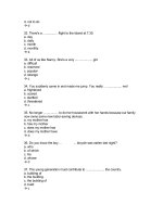 Tổng hợp câu hỏi trắc nghiệm môn Tiếng Anh có đáp án (42)