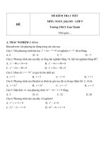 Đề kiểm tra 1 tiết môn Toán phần Đại số lớp 9 trường THCS Tam Thanh