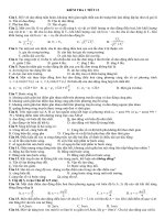 Đề kiểm tra 1 tiết tự luận Vật lý 10