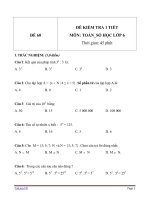 Đề kiểm tra 1 tiết môn Toán lớp 6 - Đề (60)