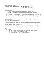 Trường THCS Lê Hồng Phong  ĐỀ THI HỌC KỲ II – NĂM HỌC 2013 – 2014 LỚP 8 MÔN CÔNG DÂN