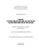 Giải pháp xây dựng trường học thân thiện, học sinh tích cực của Hiệu trưởng trường Tiểu học tỉnh Thái Bình