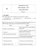 Đề kiểm tra 1 tiết lớp 7 môn sinh học trường THCS hải quy