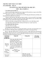 TRƯỜNG THPT TRẦN VĂN THỜI ĐỀ VÀ MA TRẬN KIỂM TRA HỌC KÌ MÔN ĐỊA LÝ 12