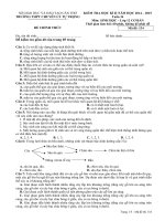 TRƯỜNG THPT CHUYÊN LÝ TỰ TRỌNG ĐỀ KIỂM TRA HỌC KỲ II NĂM HỌC 2014-2015 Môn SINH 12 CƠ BẢN