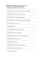 Đề thi thì của động từ môn anh số III