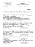 TRƯỜNG THPT NAM TRỰC ĐỀ KIỂM TRA HỌC KÌ 1 LỚP 12 MÔN HÓA