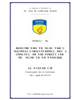 Hoàn thiện hoạt động xuất khẩu nguyên liệu trái cây đông lạnh của công ty cổ phần Hiệp Phát tại thị trường Nhật Bản đến năm 2020