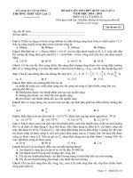THPT YÊN LẠC 2 ĐỀ KHẢO SÁT CHẤT LƯỢNG LÝ 12 LẦN 4