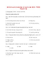 Đề thi học kì 2 lớp 9 môn Địa năm 2015 THCS Thanh Văn