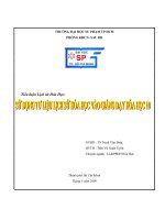 Tiểu luận lịch sử hóa học sử dụng tư liệu lịch sử hóa học vào dạy học hóa học 10