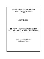 Khóa luận tốt nghiệp KẾ TOÁN lưu CHUYỂN HÀNG hóa tại CÔNG TY CP TM DV SX HƯƠNG THỦY