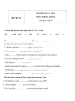 Đề kiểm tra 1 tiết môn tiếng Anh lớp 10 - Đề số (51)