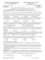 Đề thi thử đại học môn Vật lý chọn lọc số 9