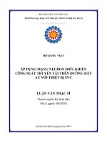 Áp dụng mạng Neuron điều khiển công suất truyền tải trên đường dây AC với thiết bị SVC