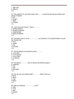 Tổng hợp câu hỏi trắc nghiệm môn Tiếng Anh (11)