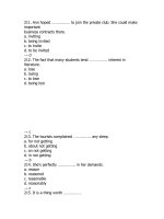 Tổng hợp câu hỏi trắc nghiệm môn Tiếng Anh (42)