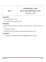 Đề kiểm tra 1 tiết môn Toán lớp 6 - Đề (11)