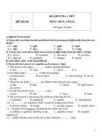 Đề kiểm tra 1 tiết môn tiếng Anh lớp 10 - Đề số (50)