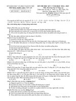 TRƯỜNG THPT CHU VĂN AN ĐỀ THI HỌC KỲ I  NĂM HỌC 2014- 2015 Hoá học lớp 12 nâng cao