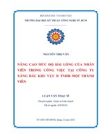 Nâng cao mức độ hài lòng của nhân viên trong công việc tại công ty xăng dầu khu vực II TNHH Một Thành Viên