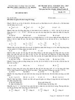 TRƯỜNG THPT CHUYÊN LÝ TỰ TRỌNG ĐỀ KIỂM TRA HỌC KỲ II NĂM HỌC 2014-2015 Môn LÝ CƠ BẢN ; lớp 10