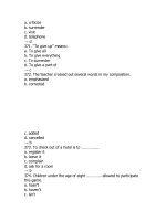 Tổng hợp câu hỏi trắc nghiệm môn Tiếng Anh (50)