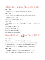Đề thi học kì 1 lớp 10 môn Văn năm 2014 (Phần 1)