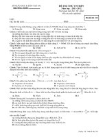 Đề thi thử TỐT NGHIỆP Trung Học Phổ Thông môn vật lý năm 2012