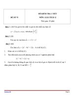 Đề kiểm tra 1 tiết môn Toán lớp 12 - Đề (75)