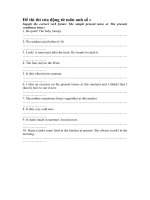 Đề thi thì của động từ môn anh số I