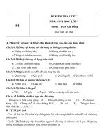 Đề kiểm tra 1 tiết lớp 7 môn sinh học đề số 2 trường THCS kim đồng (có đáp án)