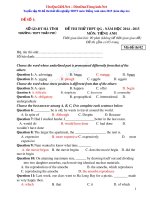 Tuyển tập 50 đề thi thử tốt nghiệp THPT môn Tiếng Anh năm 2015 (kèm đáp án)