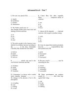 Bài tập ngữ pháp Tiếng Anh nâng cao (Test 7)