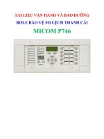 TÀI LIỆU HƯỚNG DẪN VẬN HÀNH VÀ BẢO DƯỠNG RƠLE BẢO VỆ SO LỆCH THANH CÁI P746 CỦA AREVA SCHNEIDER