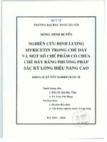 Nghiên cứu định lượng myricetin trong chè dây và một số chế phẩm có chứa chè dây bằng phương pháp sắc ký lỏng hiệu năng cao