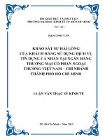 Khảo sát sự hài lòng của khách hàng sử dụng dịch vụ tín dụng cá nhân tại ngân hàng TMCP ngoại thương việt nam   chi nhánh TPHCM
