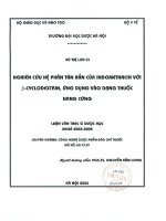 Nghiên cứu hệ phân tán rắn của indomethacin với beta cyclodextrin ứng dụng vào dạng thuốc nang cứng