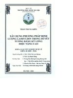 Xây dựng phương pháp định lượng lamivudin trong huyết tương bằng sắc ký lỏng hiệu năng cao