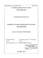 Nghiên cứu bào chế hệ phân tán rắn artemether