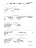 Bài tập kết hợp thì hiện tại đơn và hiện tại tiếp diễn