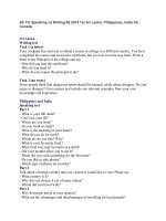 Đề Thi Speaking và Writing 08.2014 Tại Sri Lanka, Philippines, India Và Canada