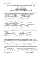 Đề thi tuyển sinh lớp 10 Trung học phổ thông TP. HCM năm học 2015 - 2016 môn Tiếng Anh - Nguyễn Công Thành