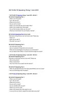 Đề Thi IELTS Speaking Tháng 1 năm 2015