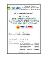 PHÂN TÍCH TÌNH HÌNH HUY ĐỘNG VỐN TẠI NGÂN HÀNG TMCP VIETBANK PHÒNG GIAO DỊCH VẠN HẠNH