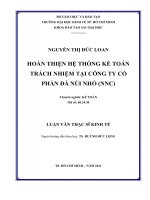 Hoàn thiện hệ thống kế toán trách nhiệm tại công ty cổ phần đá núi nhỏ (NNC)